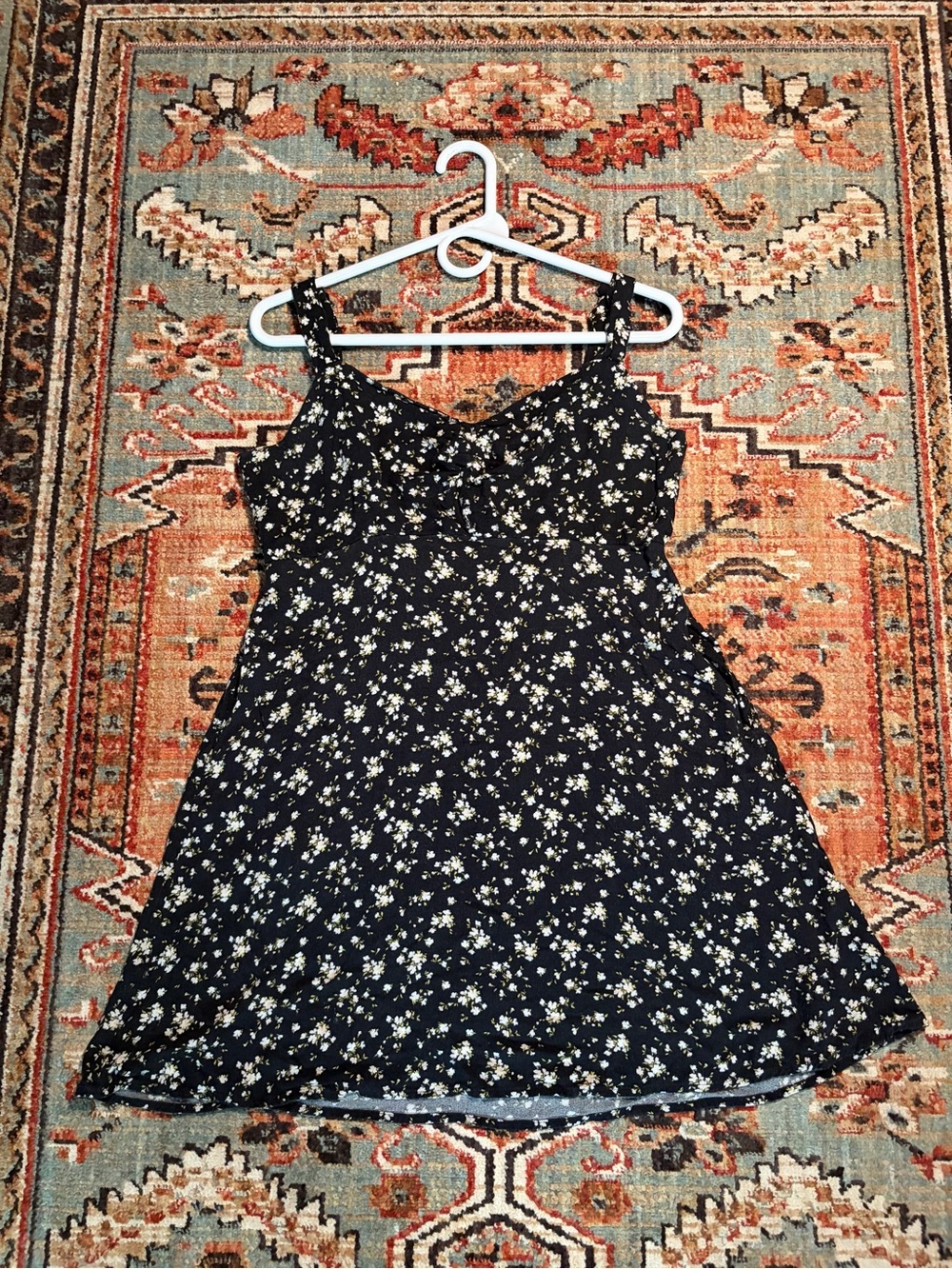 Black Floral A-Line Sundress